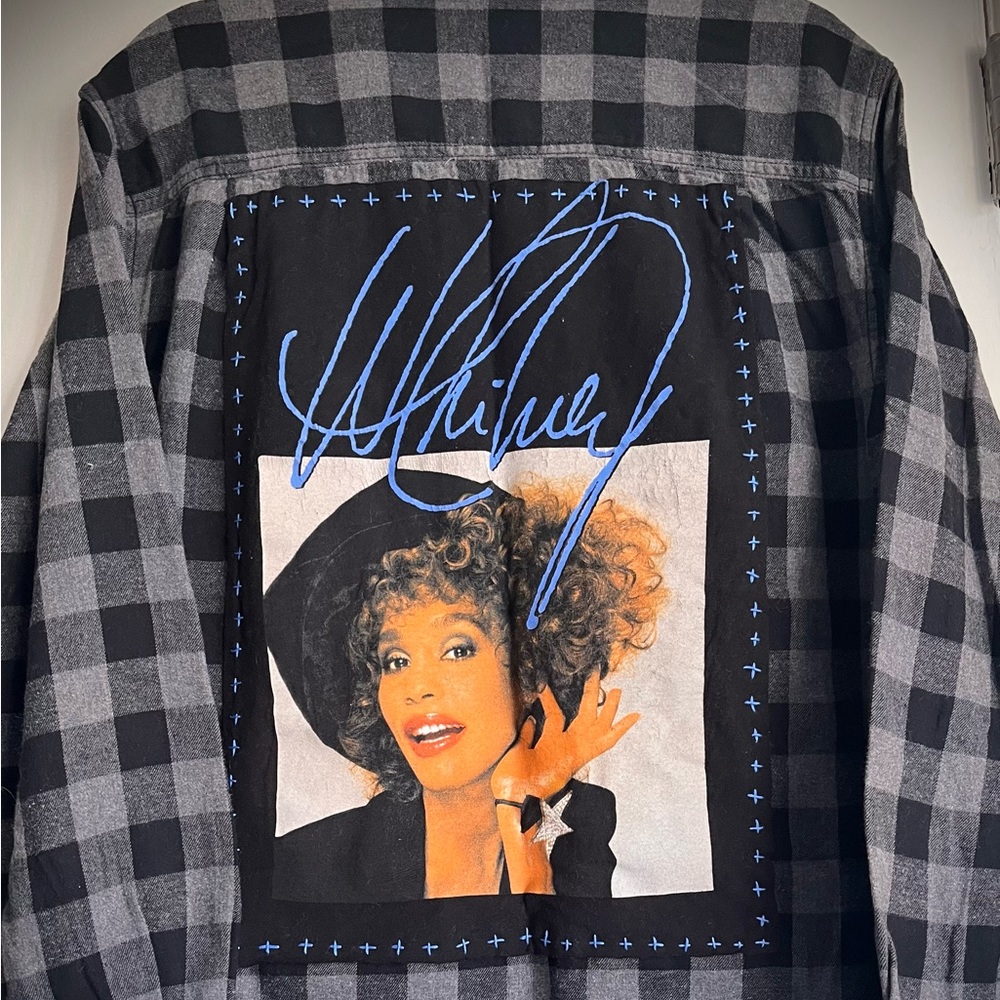 Vintage Whitney Houston flannel shirt